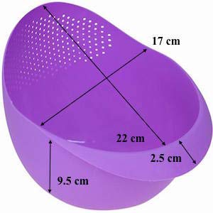 Plastic Rice Bowl Strainer/Washing Bowl for Fruits/Vegetables, Noodles, Pulses, Cereal, Rice