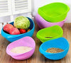 Plastic Rice Bowl Strainer/Washing Bowl for Fruits/Vegetables, Noodles, Pulses, Cereal, Rice