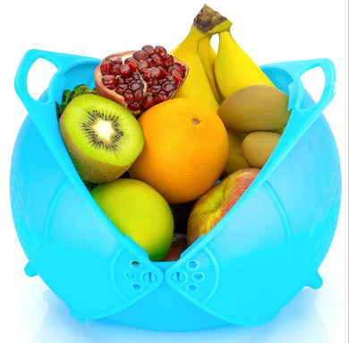 Multi Functional Rice | Vegetable and Fruit Wash Basket Bowl | Drainer Food Strainer with double lid