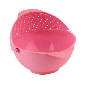 Multi Functional Rice | Vegetable and Fruit Wash Basket Bowl | Drainer Food Strainer with double lid