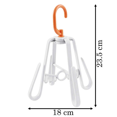 Multifunctional Shoe Rack Four Side Hooks Windproof 360 Degree Rotating Foldable Drying Hanger