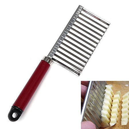 Crinkle Cut Knife Potato Chip Cutter With Wavy Blade French Fry Cutter - Wavy Vegetable - Cutter Potato Cucumber Carrot