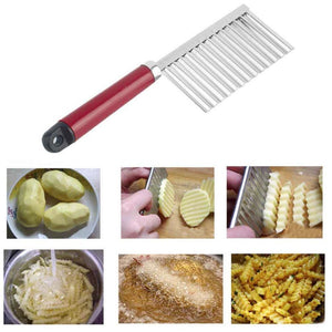 Crinkle Cut Knife Potato Chip Cutter With Wavy Blade French Fry Cutter - Wavy Vegetable - Cutter Potato Cucumber Carrot