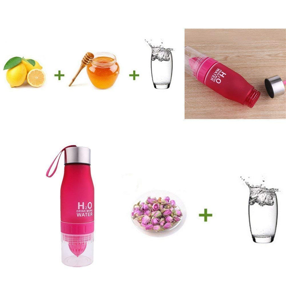 H2O Portable Water Bottle Health Fruit Infuser Lemon Juice Squeezer Tumbler Cup for Healthy Drinks Juice, Lemonade