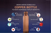 Pure Copper Handmade Water Bottle, 1000Ml, Joint Free, Leak Proof, for Home, Office, Travel Purpose and for Ayurvedic Health Benefits