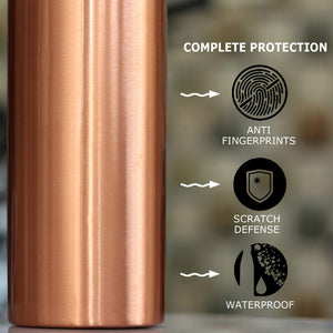 Pure Copper Handmade Water Bottle, 1000Ml, Joint Free, Leak Proof, for Home, Office, Travel Purpose and for Ayurvedic Health Benefits