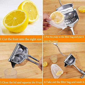 Aluminum Steel Heavy Duty Handhold Press Fruit Manual Juicer, Instant juicer Orange juicer, Lemon Squeezer Citrus