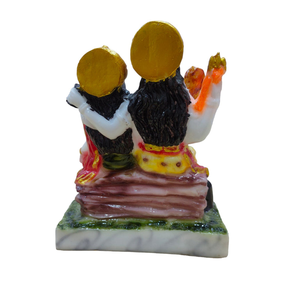 Shiv Pariwar Idol Big Handcrafted Handmade Marble Dust Polyresin - 15 x 19 cm perfect for Home, Office, Gifting SPC-2