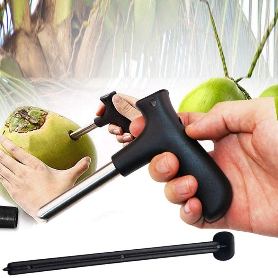 Stainless Steel Coconut Opener Tool/Driller with Comfortable Grip to Use Hands and Kitchen Tools