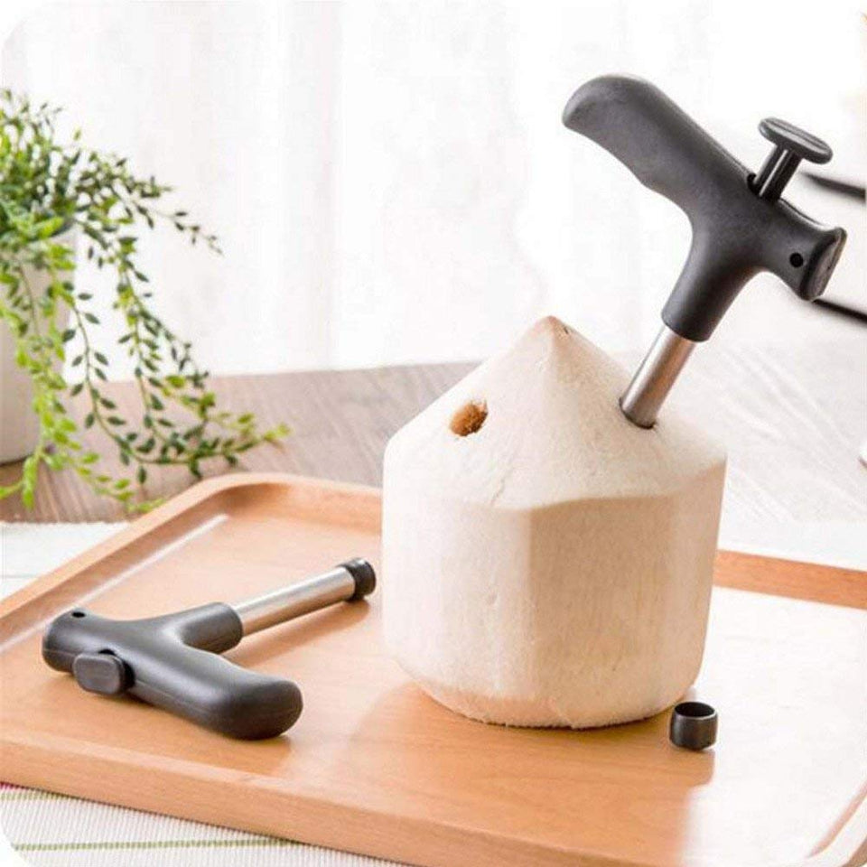 Stainless Steel Coconut Opener Tool/Driller with Comfortable Grip to Use Hands and Kitchen Tools