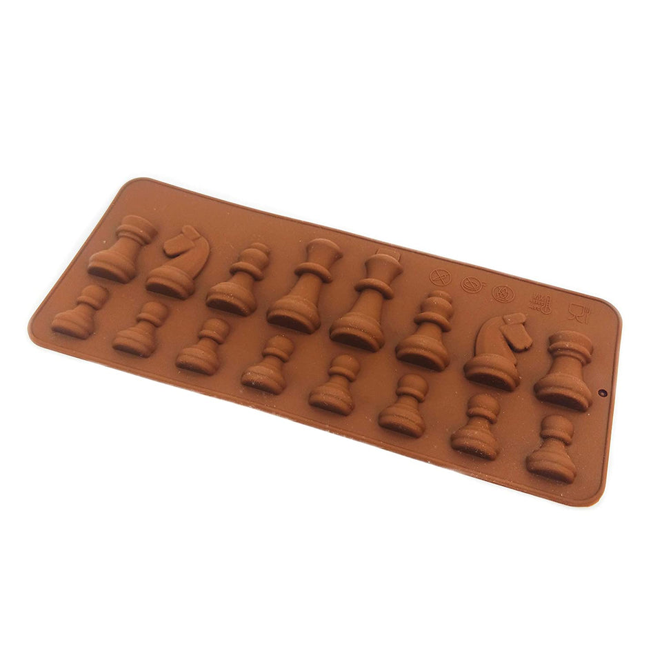 3D Chess Chocolate Silicon Candy Mould - Soft Flexible Food-Grade - New Chess Character Design Chocolate Resin Mould - Silicon Moulding Tray