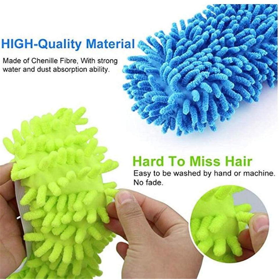 Washable Dust Mop Slippers Microfiber Cleaning Mop Slippers Shoes Dust Floor Cleaner Multi-Function Floor Cleaning Shoes Cover (1 Pair)