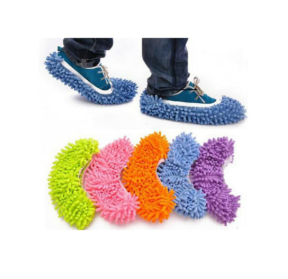 Washable Dust Mop Slippers Microfiber Cleaning Mop Slippers Shoes Dust Floor Cleaner Multi-Function Floor Cleaning Shoes Cover (1 Pair)