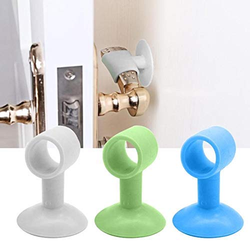 Silicone Multipurpose Wall Protectors Self-Sucking Door Stopper, Door Handle Bumper, Mobile Phone Stand, Data Cable Organizer, Key Holder - Set of 3