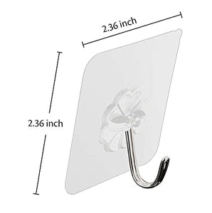 Adhesive Wall Sticker Hooks for Transparent Reusable Waterproof - Plastic Sticker Without Drill (Pack of 3)