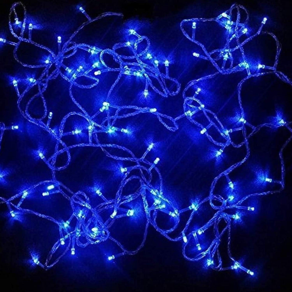 Blue Plastic Rice Lights 10 mtr Serial Bulbs Ladi Decoration Lighting for Indoor, Outdoor, DIY, Diwali Christmas Eid