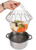 Stainless Steel Multi-Functional Foldable Cooking Chef Basket, Mesh Steam Rinse Strain Fry Basket Deep Fryer