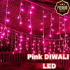 Pink Plastic Rice Lights 10 mtr Serial Bulbs Ladi Decoration Lighting for Indoor, Outdoor, DIY, Diwali Christmas Eid