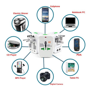 Ekdant® Universal International All in One Worldwide Travel Adapter Wall Charger AC Power Plug Adapter for USA/UK/AUS/EU Cellphone Laptop with Surge/Pike Protected Supports More Than 150 Countries - halfrate.in
