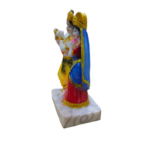 Radha Krishna Idol Big Handcrafted Handmade Marble Dust Polyresin - 15 x 21 cm perfect for Home, Office, Gifting RKC-2