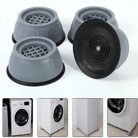 Washer Dryer Anti Vibration Pad with Suction Cup Feet, Fridge Washing Machine Feet Pads Leveling Feet Anti Walk Pads Shock Absorber