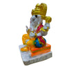 Ganesha with Mukut Idol Big Handcrafted Handmade Marble Dust Polyresin - 12 x 18 cm perfect for Home, Office, Gifting MGC-3