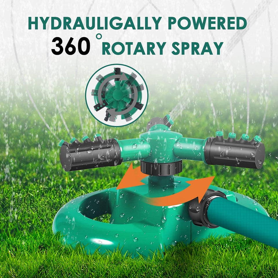 Garden Sprinkler, Adjustable 360 Degree Rotation Lawn Sprinkler, Large Area Coverage, Sprinklers for Yard for Plant Irrigation and Kids Playing