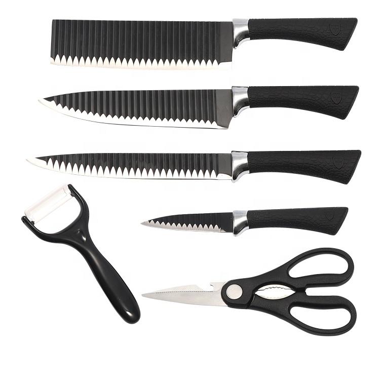 Chef Knife Set Professional Stainless Steel With Peeler And Scissor (6 Pieces)