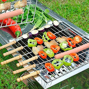 Barbeque BBQ Tandoor Skewers Grill Sticks for Barbecue (Pack of 12)