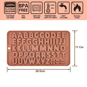 Silicone Alphabets Shape Chocolate Jelly Candy Mould, Cake Baking Mold, Bakeware Mould, Ice Tray, ABCD Chocalate Mould