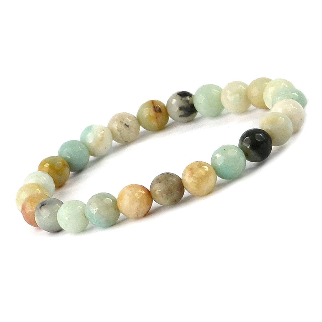 Natural Amazonite Bracelet 8 mm Crystal Stone Bracelet Round Beads for Reiki and Crystal Healing Fengshui Gemstone