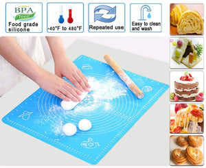 Silicone Baking Mat Silicone Chapati Atta Kneading Mat Non-Stick Fondant Rolling Mat Stretchable for Kitchen Roti Chapati Cake – Multicolor