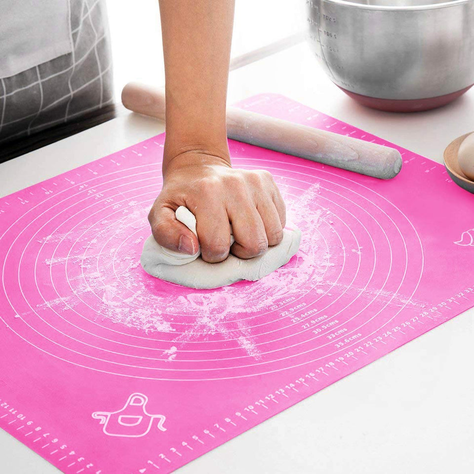 Silicone Baking Mat Silicone Chapati Atta Kneading Mat Non-Stick Fondant Rolling Mat Stretchable for Kitchen Roti Chapati Cake small – 40 X 30