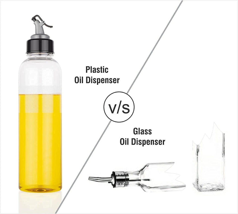 Food-Grade Plastic 1000 ml Oil Dispenser for Cooking, Easy Flow Oil and Vinegar Bottle, Oil Pourer, Liquid Dispenser, Transparent, Unbreakable