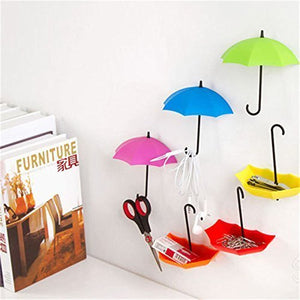 Umbrella Shape Decorative Key Holder Wall Mounted Hooks (3 pcs)