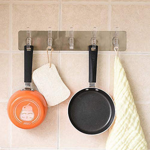 Adhesive Sticker Multi-Purpose 6 Hook for Hanging Strong, Heavy Duty Sticky Hooks for Hanging, No Drill Waterproof, Stick-on Hook for Wall Hangers