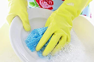 Latex Cleaning Gloves Reusable Rubber Hand Gloves, Stretchable Gloves for Washing Cleaning Kitchen Garden (Mix Color, 1 Pair) - halfrate.in