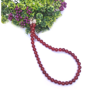 Red Onyx Crystal Round Beads Necklace 15 Inches 6 mm Beads Semi precious Mala