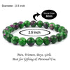 Natural Ruby Zoisite Stone Bracelet 8 mm Beads Lab Stretchable Elastic Bracelet Ruby Zoisite Crystal Gemstone