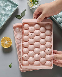 Round Ice Cube Tray Ball Maker Mold for Freezer Mini Circle Making 33PCS Sphere Chilling Cocktail Whiskey Plastic Reusable Flexible Trays Molds Cocktails Keep Drinks