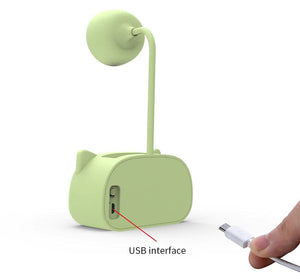 Kids Cartoon LED Table Lamp Pen Stand and Pencil Sharpener Study Desk Stationery Organiser Kidsroom Bedside Night Light for Reading Lamp