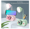 Kids Cartoon LED Table Lamp Pen Stand and Pencil Sharpener Study Desk Stationery Organiser Kidsroom Bedside Night Light for Reading Lamp