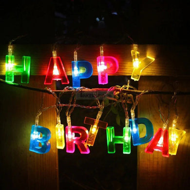 Happy Birthday Lights - 13 LED Letter Battery Operated String Lights Birthday Party Decorations for Indoor Multicolor Color