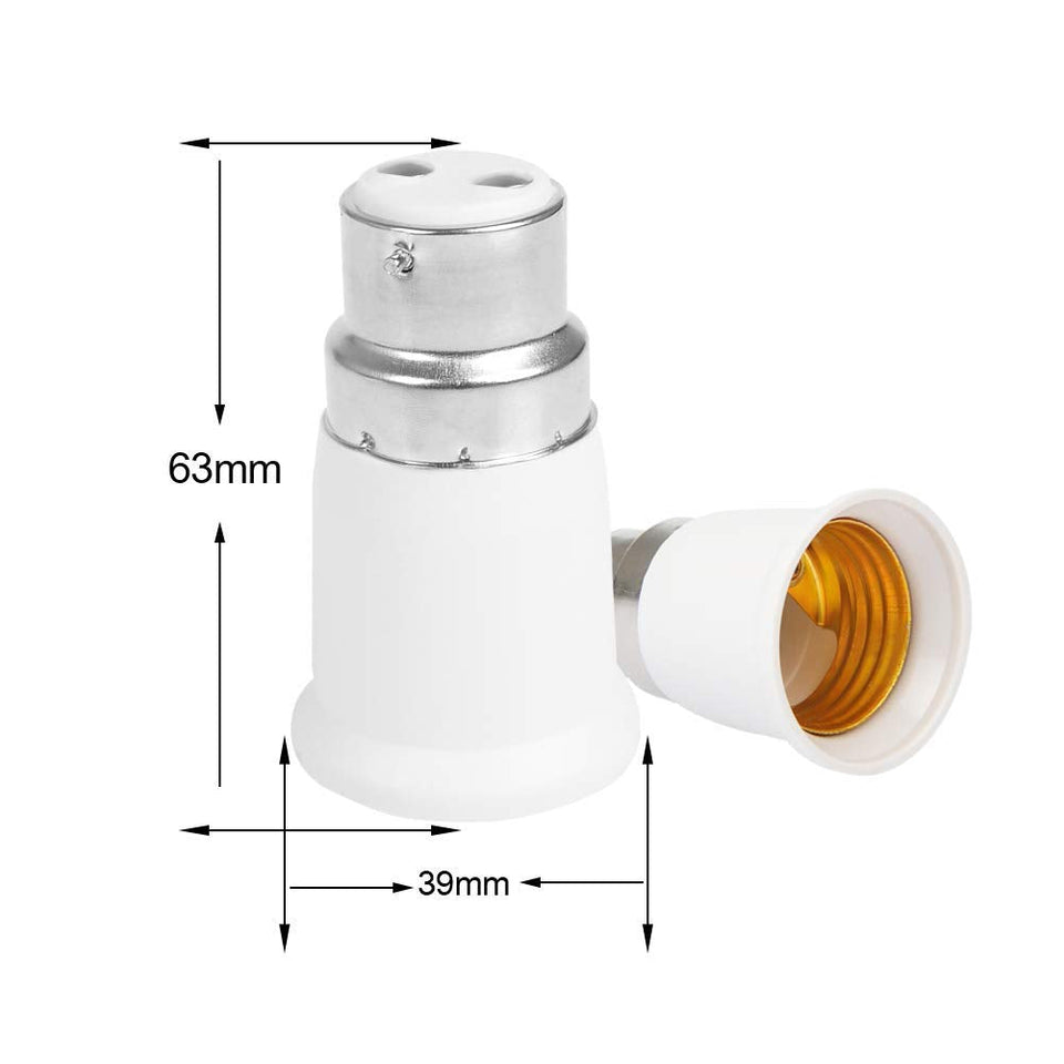 Converter Holder B22 to E27 Screw Base Socket Lamp Holder Light Bulb Adapter - 1 pc