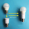 Converter Holder B22 to E27 Screw Base Socket Lamp Holder Light Bulb Adapter - 1 pc