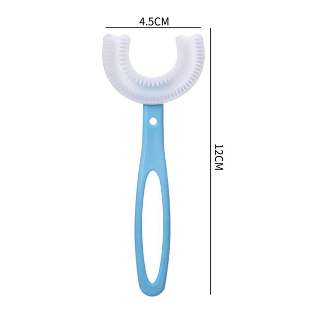 Kids U Shaped Toothbrush, 360 degree Manual U Shaped Toothbrush for Kids, Kids Toothbrushes U Shape with Food Grade Soft Silicone Brush Head for 6-12 Years Old