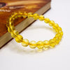 Yellow Quartz Bracelet 6 mm Beads Lab Stretchable Elastic Bracelet Yellow Quartz Crystal Gemstone