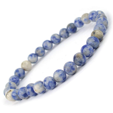 Sodalite Crystal Bracelet 6 mm Beads Lab Stretchable Elastic Bracelet Sodalite Semi precious Gemstone