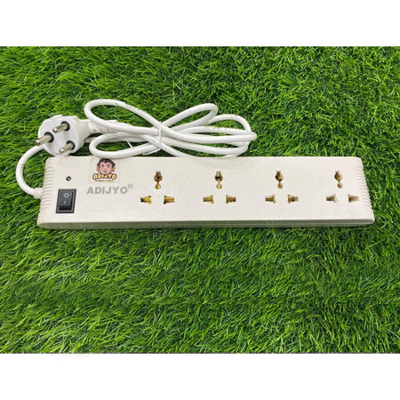 Extension Board, 4-way Extension Board with Spike and Surge Protection, 4 Sockets & 1 Switch 3 core Long 163 cm Wire 6 A with 3 Pin Wall Plug