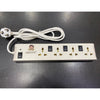 Extension Board, 4-way Extension Board with Spike and Surge Protection, 4 Sockets & 4 Switches 3 core 163 cm Wire 6 A 3 Pin Plug